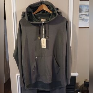 Elie Tahari 2 Piece Set Hoodie Sweatshirt & Pull On Tapered Leg Pant Size Medium